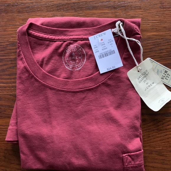 J Crew Antique Dye shirt sleeve T shirt NWT Sz L
